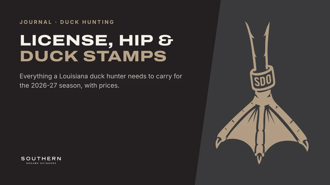 Louisiana duck hunting license, HIP and federal duck stamp checklist